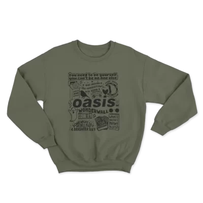 Oasis Doodle Art Vintage Album Song Lyrics, Retro Oasis Tour