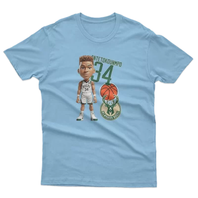 Giannis Antetokounmpo, Milwaukee Bucks, Cartoon Basketball NBA Player